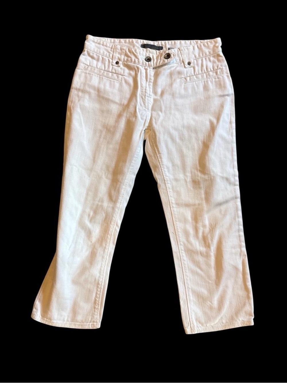 John Varvatos White Cropped Capri Jeans